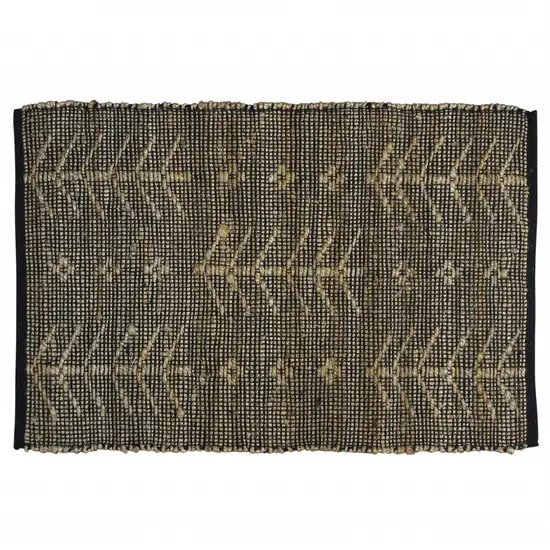 Black Distressed Tribal Scatter Rug Photo 1