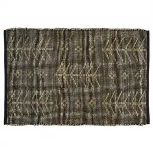 Photo of Black Distressed Tribal Scatter Rug