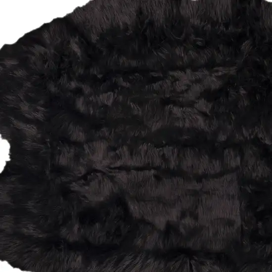 Black Faux Fur Washable Non Skid Area Rug Photo 6