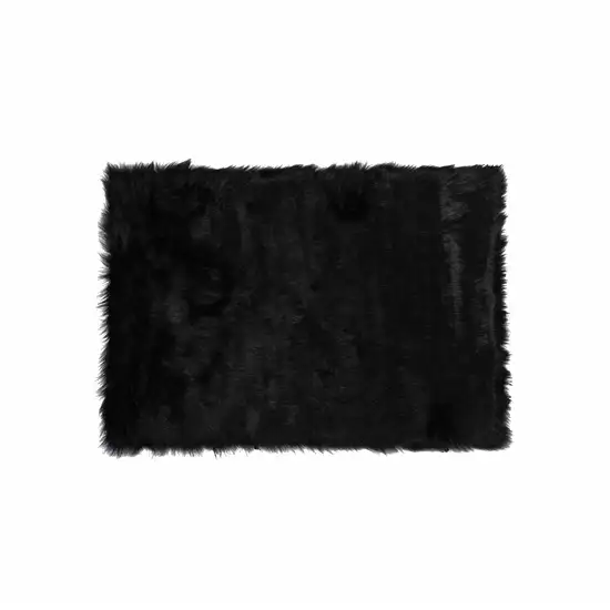 Black Faux Rectangular - Area Rug Photo 1