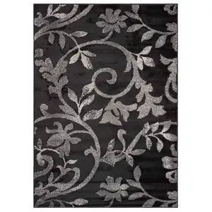 Photo of Black Filigree Vines Area Rug