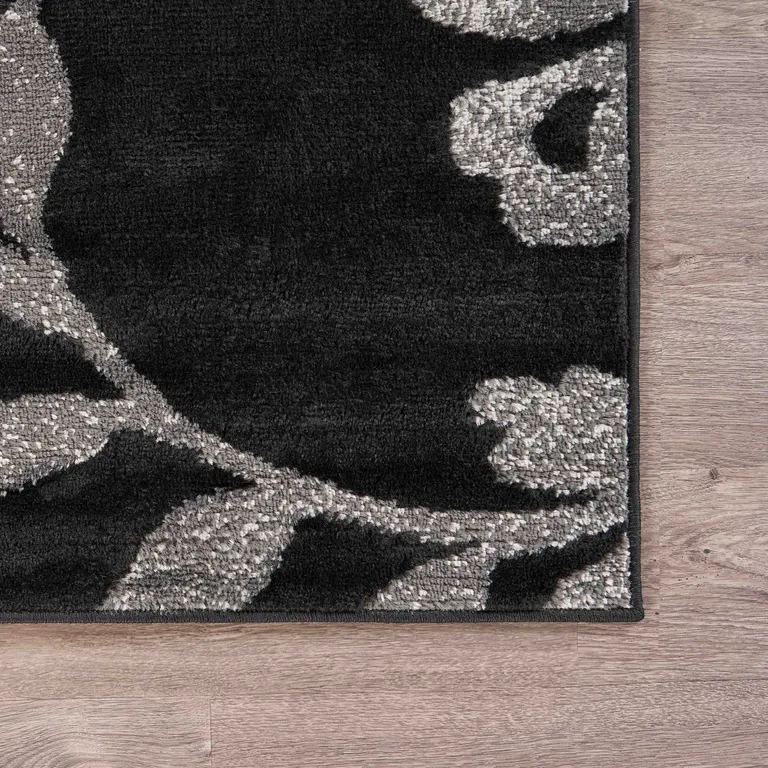 Black Filigree Vines Area Rug Photo 5