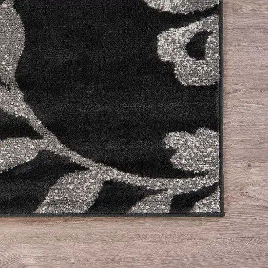 Black Filigree Vines Area Rug Photo 5