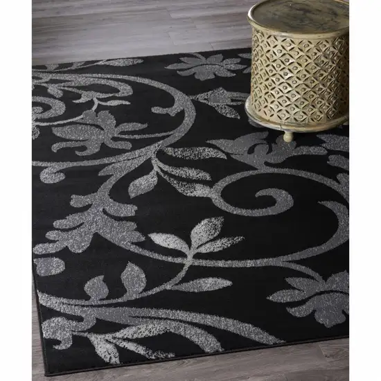 Black Filigree Vines Area Rug Photo 7