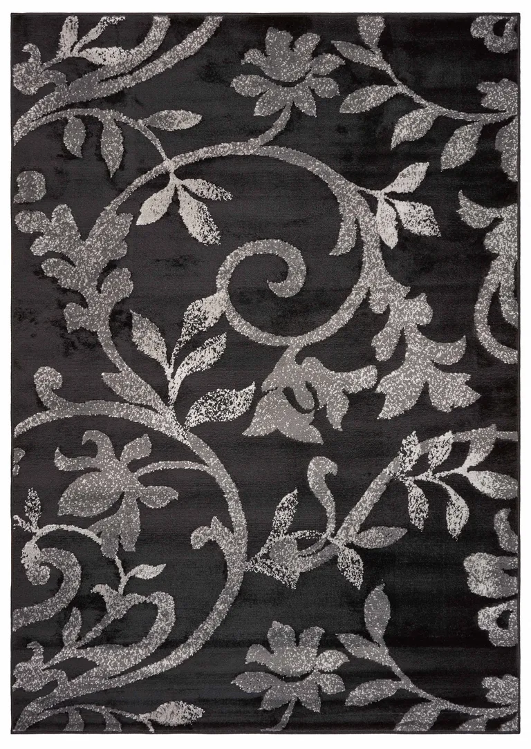 Black Filigree Vines Area Rug Photo 1