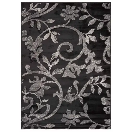 Black Filigree Vines Area Rug Photo 1