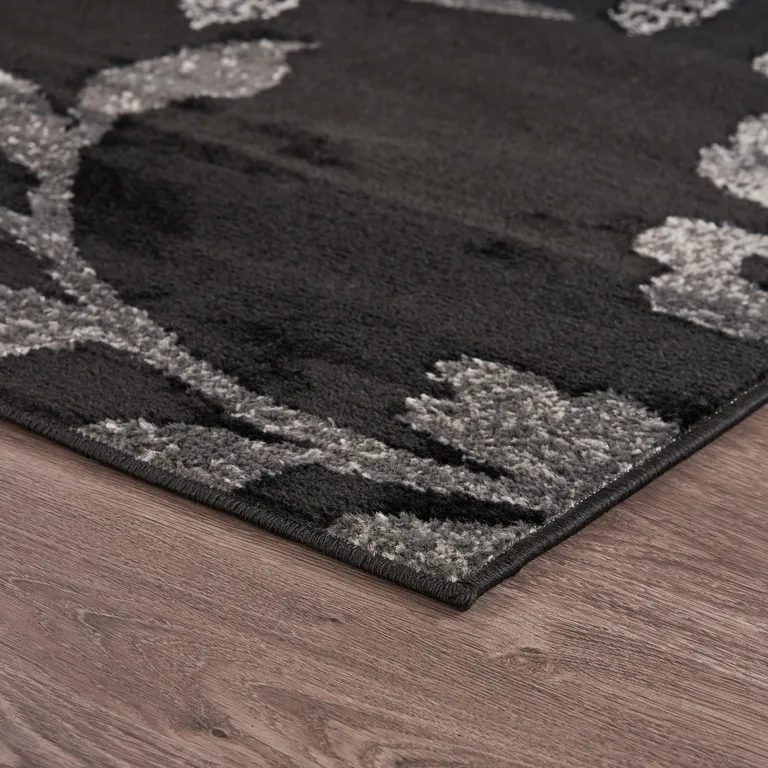 Black Filigree Vines Area Rug Photo 2