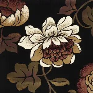 Photo of Black Floral Indoor Area Rug