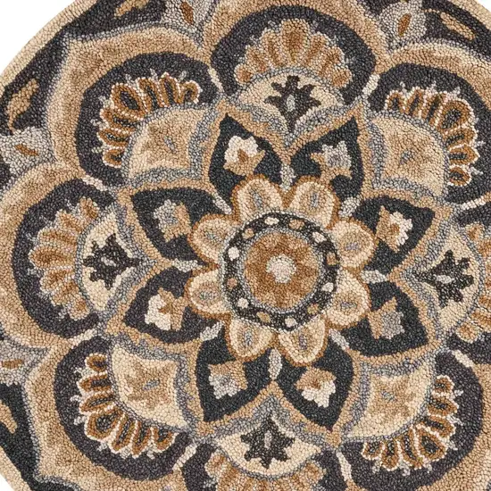 Black Flower Blossom Area Rug Photo 9