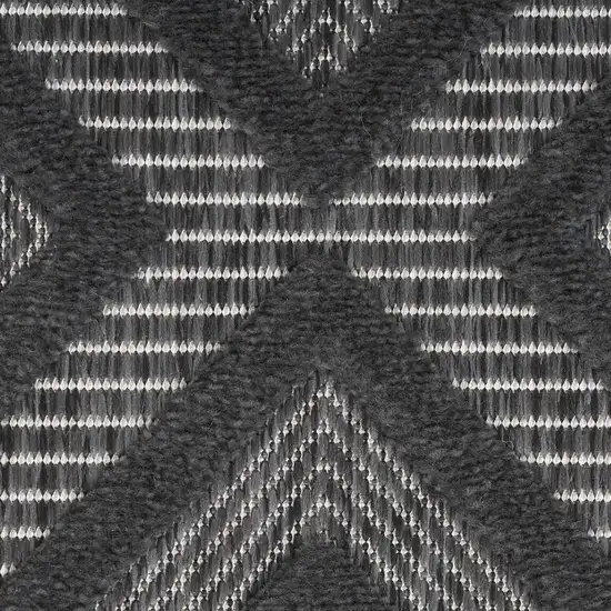 Black Geometric Flatweave Area Rug Photo 3