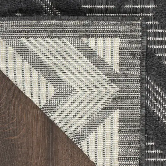 Black Geometric Flatweave Area Rug Photo 5