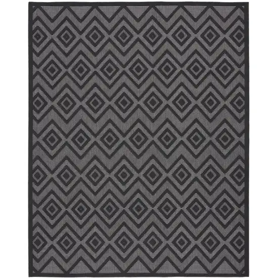 Black Geometric Flatweave Area Rug Photo 1