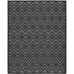 Photo of Black Geometric Flatweave Area Rug