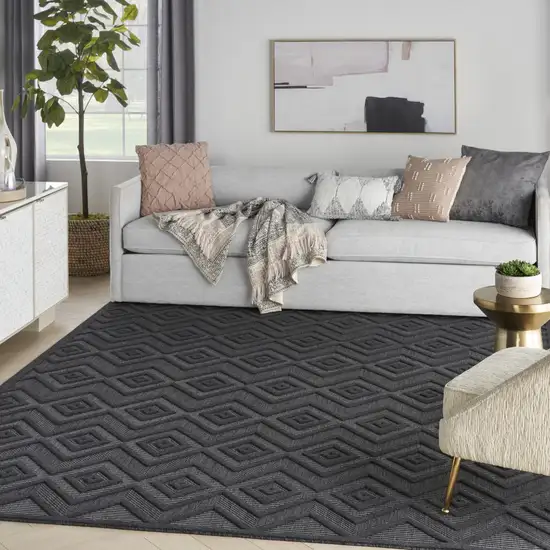 Black Geometric Flatweave Area Rug Photo 7