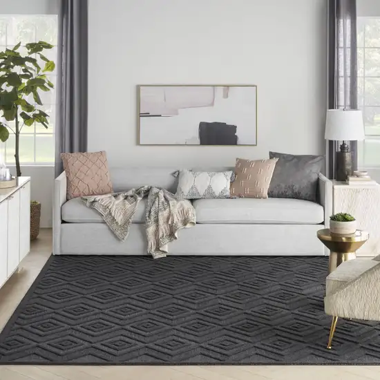 Black Geometric Flatweave Area Rug Photo 8