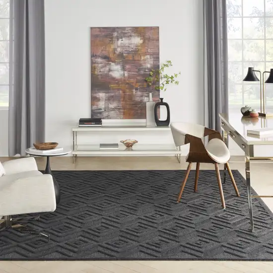 Black Geometric Flatweave Area Rug Photo 9