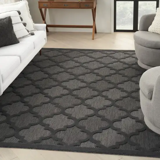 Black Geometric Flatweave Area Rug Photo 4