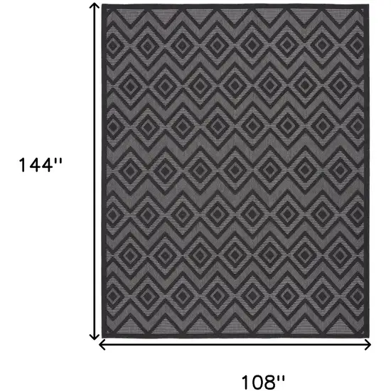 Black Geometric Flatweave Area Rug Photo 8