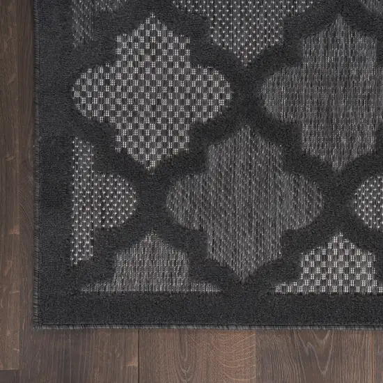 Black Geometric Flatweave Area Rug Photo 5