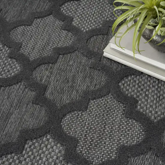 Black Geometric Flatweave Area Rug Photo 4