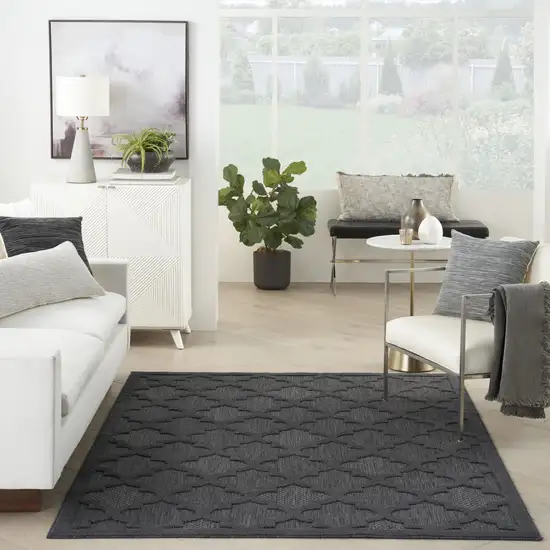 Black Geometric Flatweave Area Rug Photo 7