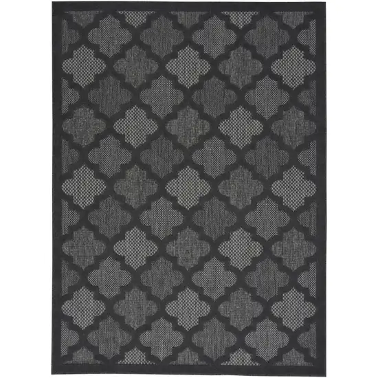 Black Geometric Flatweave Area Rug Photo 1