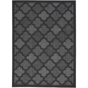 Photo of Black Geometric Flatweave Area Rug