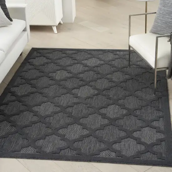 Black Geometric Flatweave Area Rug Photo 6