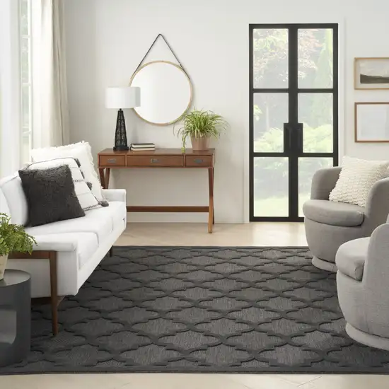 Black Geometric Flatweave Area Rug Photo 6