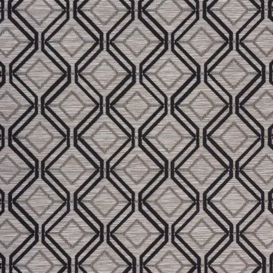 Black Geometric Indoor Outdoor Area Rug Photo 2