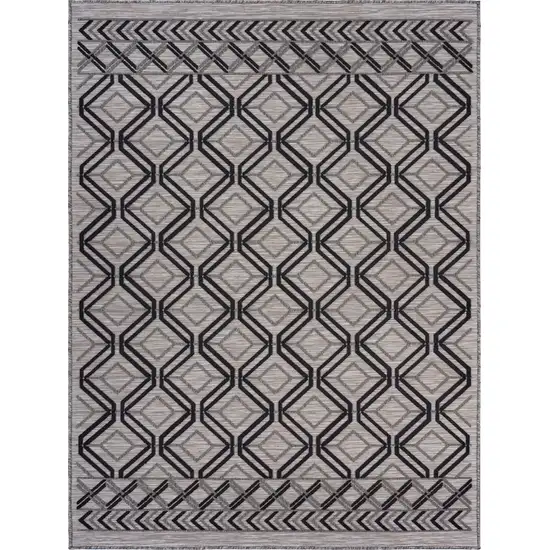 Black Geometric Indoor Outdoor Area Rug Photo 1