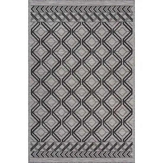 Black Geometric Indoor Outdoor Area Rug Photo 2