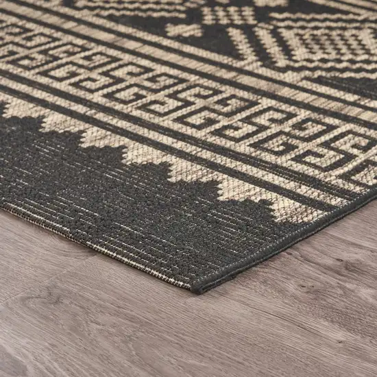 Black Geometric Indoor Outdoor Area Rug Photo 6