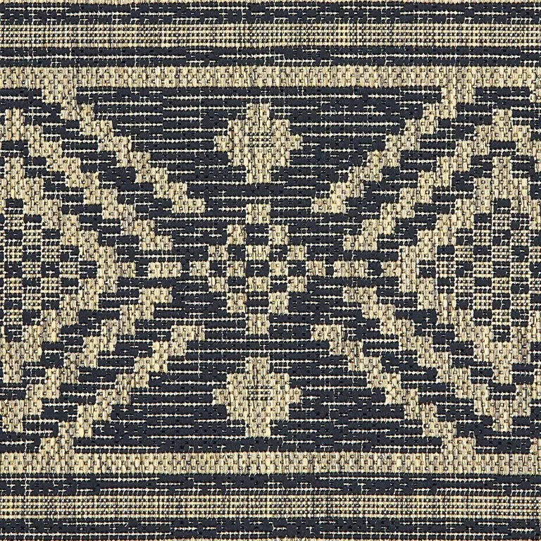 Black Geometric Indoor Outdoor Area Rug Photo 2