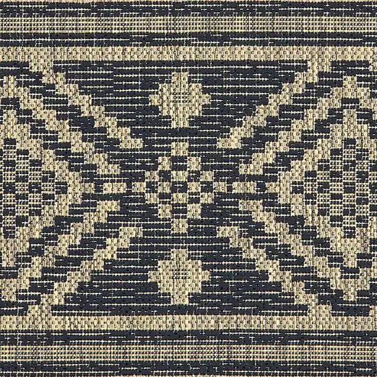 Black Geometric Indoor Outdoor Area Rug Photo 2