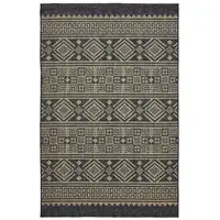 Photo of Black Geometric Indoor Outdoor Area Rug