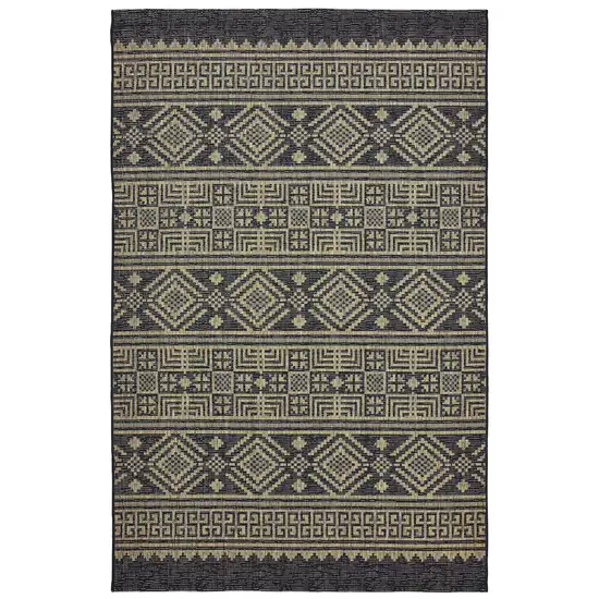 Black Geometric Indoor Outdoor Area Rug Photo 1