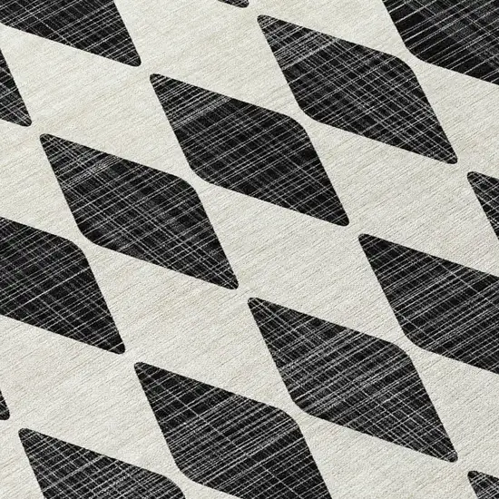 Black Geometric Washable Indoor Outdoor Area Rug Photo 5