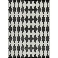 Photo of Black Geometric Washable Non Skid Indoor Outdoor Area Rug