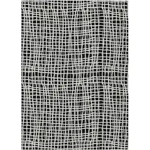 Photo of Black Gray And Ivory Striped Washable Indoor Outdoor Area Rug