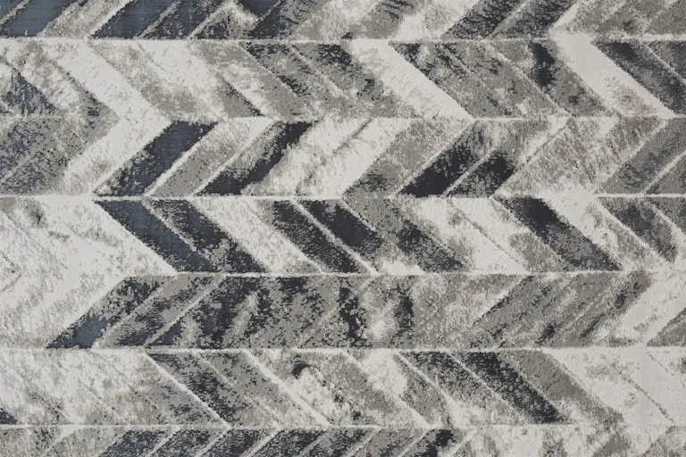 Black Gray And Silver Geometric Area Rug Photo 5