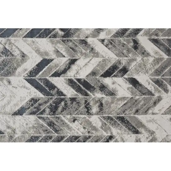 Black Gray And Silver Geometric Area Rug Photo 5