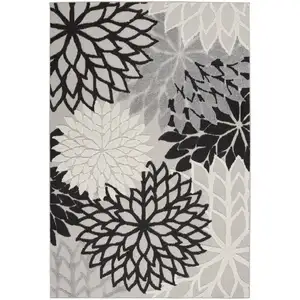 Photo of Black Gray White Indoor Outdoor Area Rug