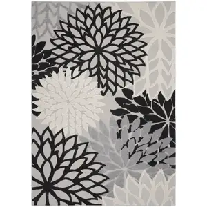 Photo of Black Gray White Indoor Outdoor Area Rug