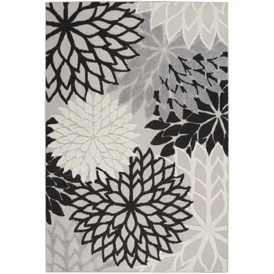 Black Gray White Indoor Outdoor Area Rug Photo 1