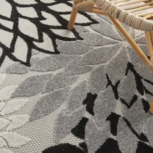 Photo of Black Gray White Indoor Outdoor Area Rug