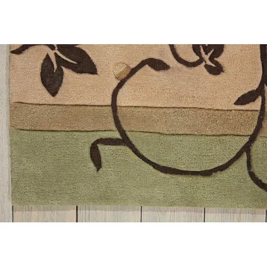 Black Gray and Tan Floral Vines Area Rug Photo 6