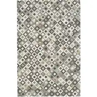 Photo of Black Gray and White Faux Cowhide Animal Print Power Loom Area Rug