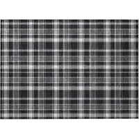 Photo of Black Gray and White Plaid Washable Non Skid Indoor Outdoor Area Rug