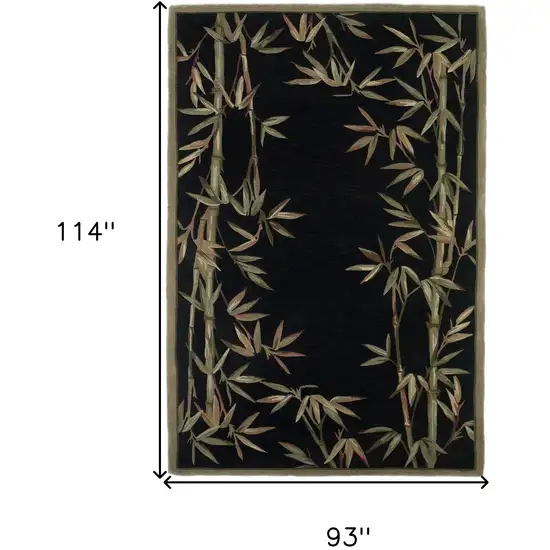 Black Hand Tufted Bordered Bamboo Indoor Area Rug Photo 4